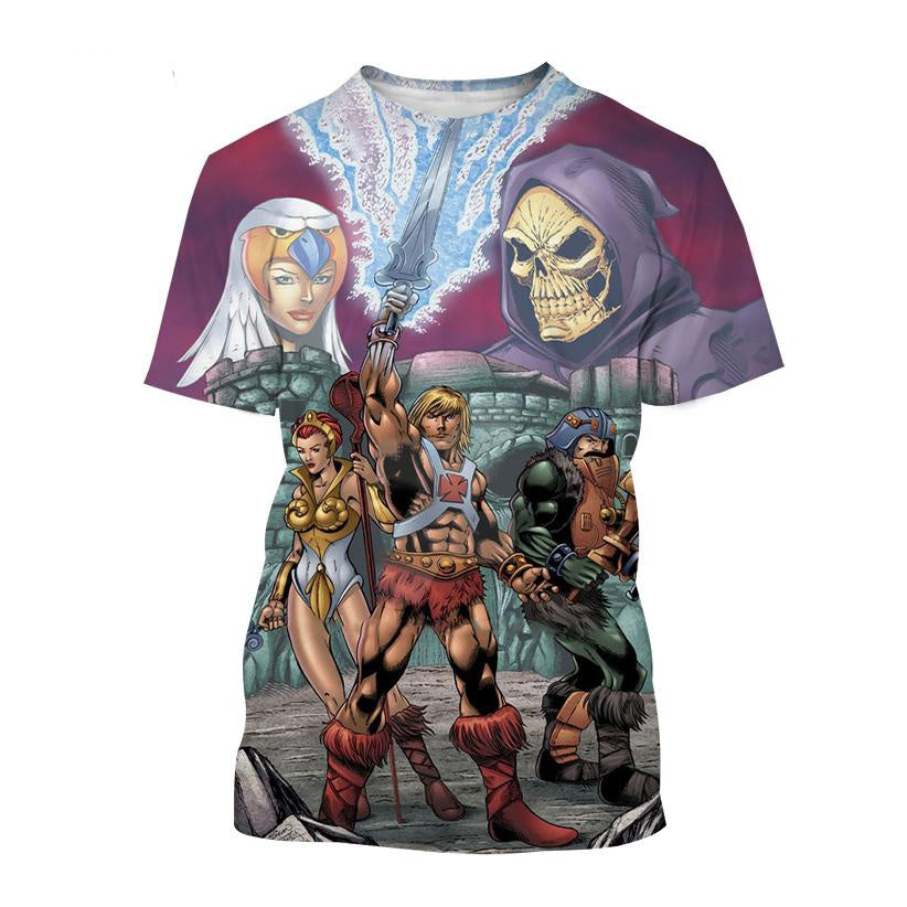 Anime Masters of the Universe 3D Printed T-shirt He-Man Fashion Men's Women Kids Casual Street Short-sleeved Top