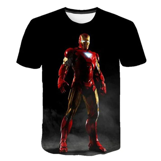 Iron Man Movie Casual T-Shirts 3D Graphic Short Sleeves T-Shirts Men Tshirt Cartoon family Clothes