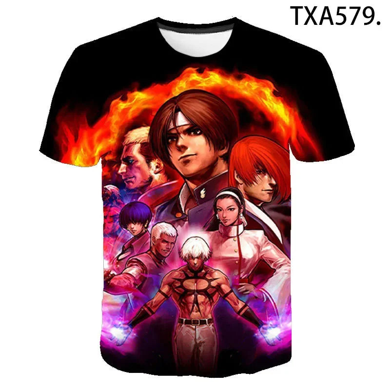 NEW Summer King Of Fighters Printed 3D T Shirts Short Sleeve Casual Streetwear Boy Girl Kids Fashion Men Women Children Tops