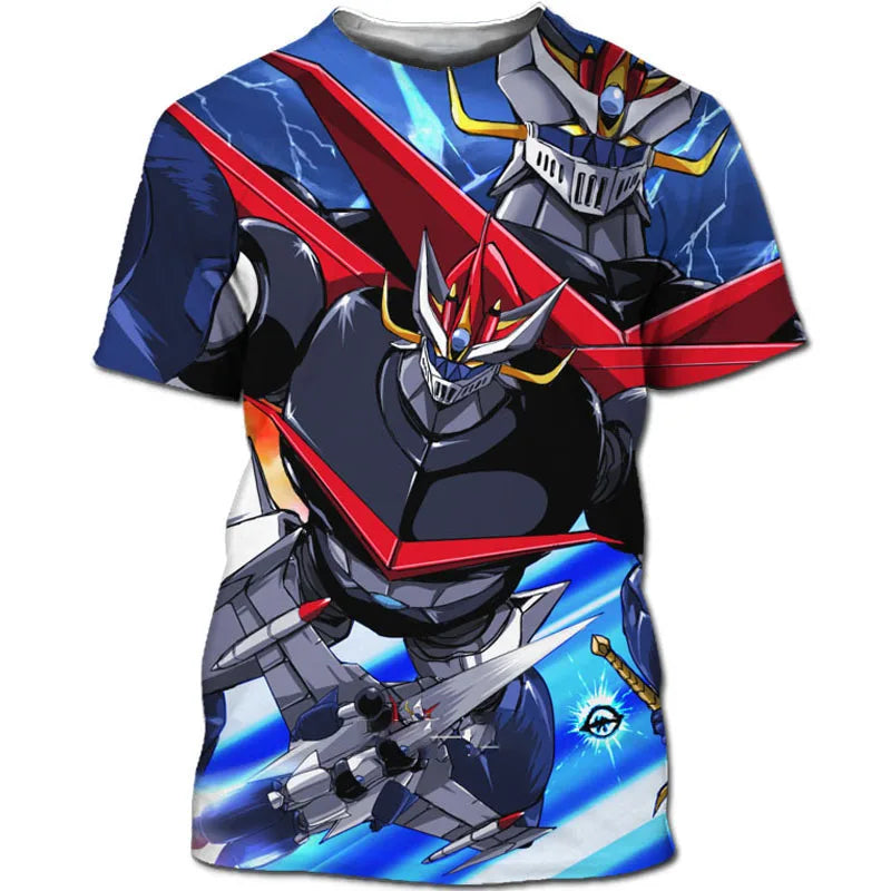 Mazinger Z T Shirt Ufo Robot 3D Print Men Women O-Neck Short Sleeve T-shirts Oversized Streetwear Hip Hop Top Tees Kids Clothing