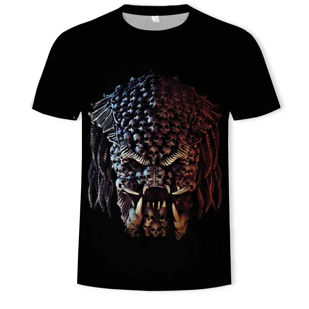 MINISO 3D Printed Movie the Predator Men's Alien Killer Men's T-shirt Cartoon T-shirt Harajuku Fashion Adults Kids Tops Clothing