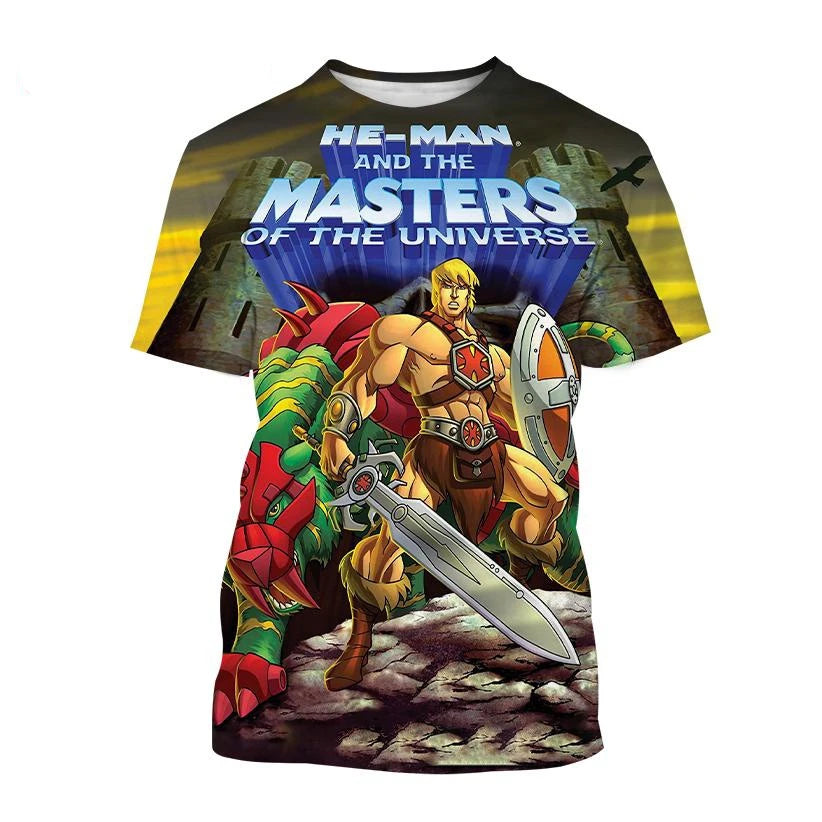 Anime Masters of the Universe 3D Printed T-shirt He-Man Fashion Men's Women Kids Casual Street Short-sleeved Top