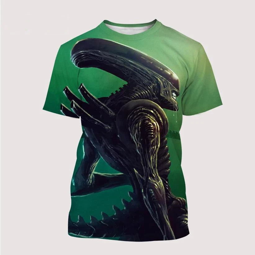 New 2023 Product Xenomorph Alien 3D Printed T-Shirt Short Sleeved T-Shirt Cartoons Unisex Men's T-shirt