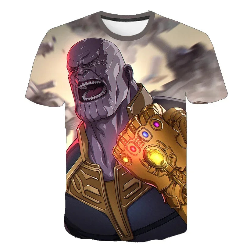 Disney 2024 Avengers Boys T-shirts Cool Captain America/Thor Hero 3D Printed Baby Casual Top For Summer New Clothing 3-14Y